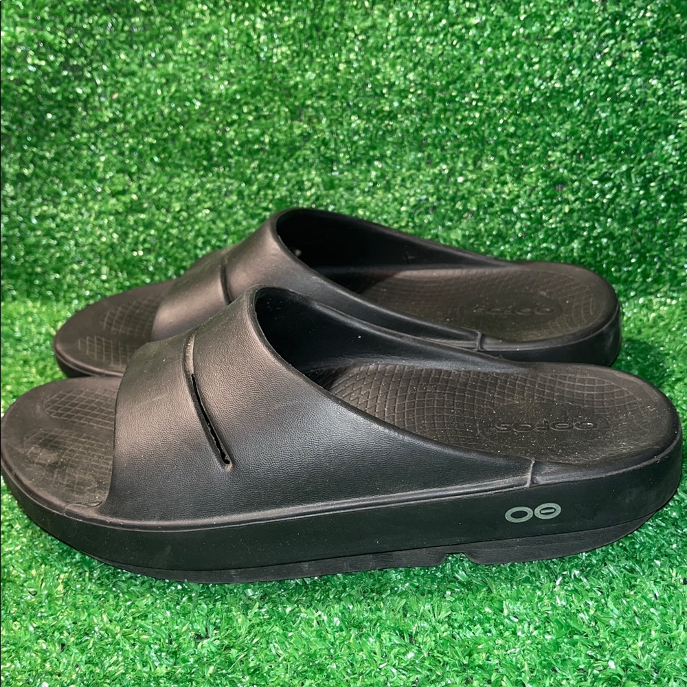 OOFOS Ooahh Slide Sandal Men's Black Recovery Comfort Men’s 5 Women’s 7
